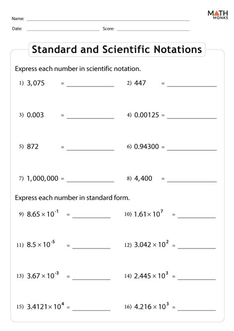 Scientific Notation Worksheets Math Monks Scientific Notation 6th Grade Worksheet - Scientific Notation 6th Grade Worksheet