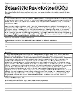 Scientific Revolution Dbq
