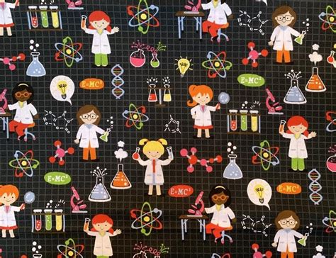 Scientist Fabric Etsy Science Cotton Fabric - Science Cotton Fabric