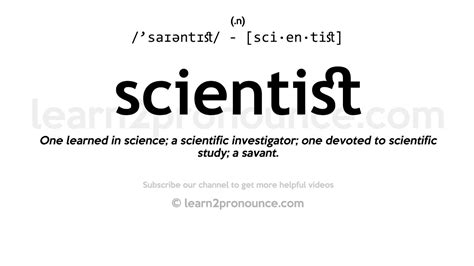 Scientist Noun Definition Pictures Pronunciation And Usage Notes Science Nouns - Science Nouns