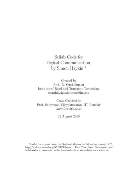 Scilab Code For Digital Communication