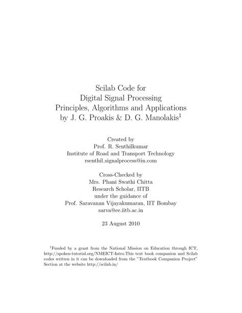 Full Download Scilab Code For Digital Signal Processing Principles 