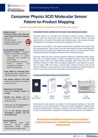 Scio Molecular Sensor From Consumer Physics Mobile