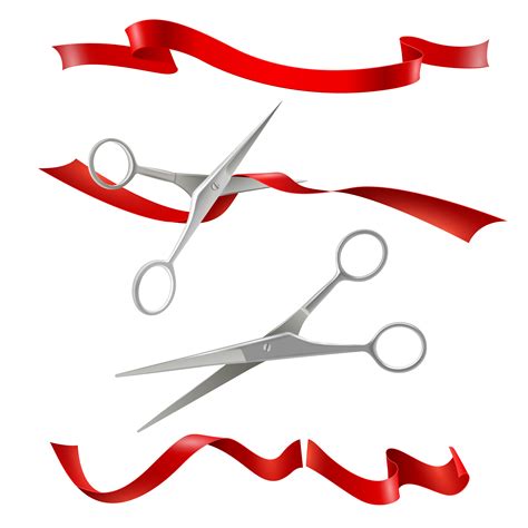 Scissors Cutting Ribbon Vector