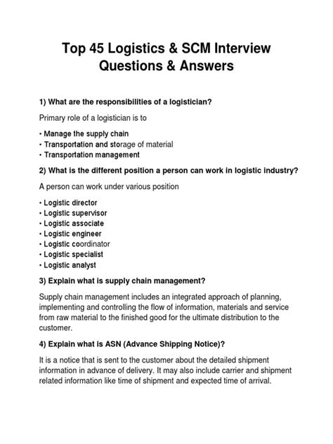 Scm Interview Questions