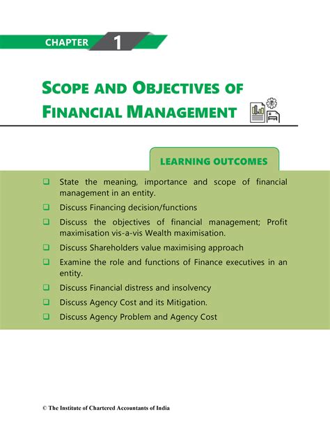 Scope And Objectives Of Financial Management Icai