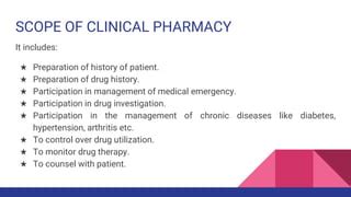 Scope Of Clinical Pharmacy
