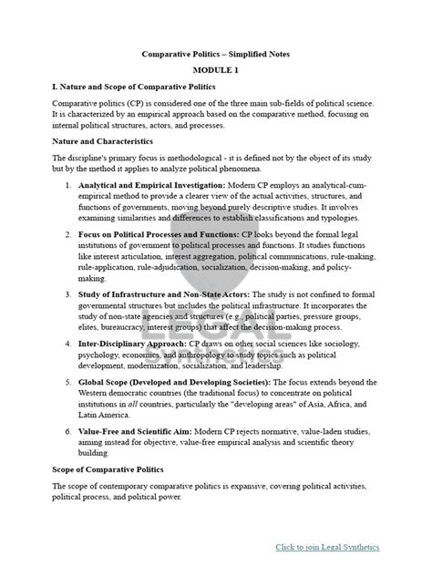 Scope Of Comparative Politics