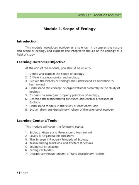 Scope Of Ecology