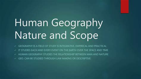 Scope Of Human Geography
