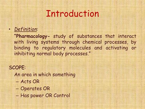 Scope Of Pharmacology