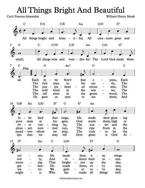 score all things bright and beautiful