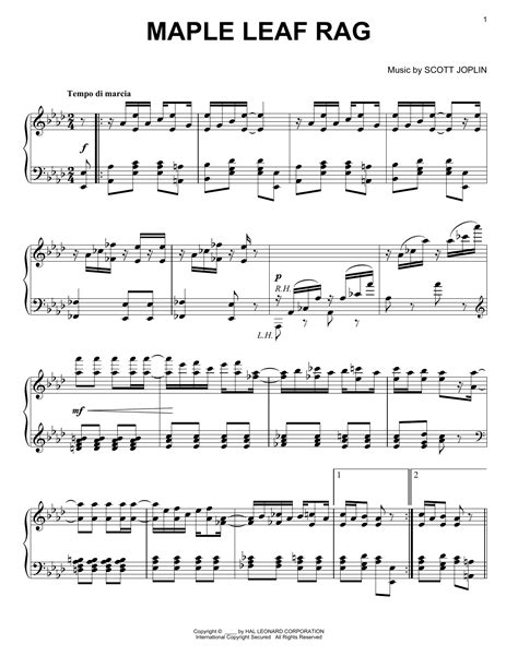 Scott Joplin Maple Leaf Rag Sheet Music For Guitar