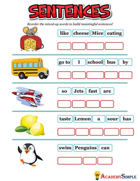 Scrambled Sentences Worksheet K5 Learning Sentence Unscramble Worksheet - Sentence Unscramble Worksheet