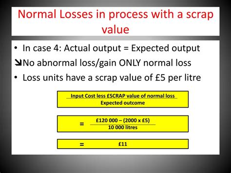 Scrap Value Of Normal Loss Is
