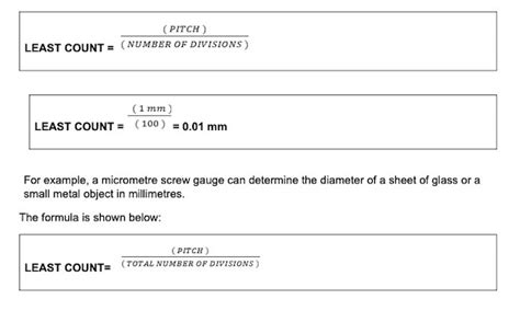 Screw Gauge Formula