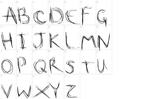 scribble scratch uppercase