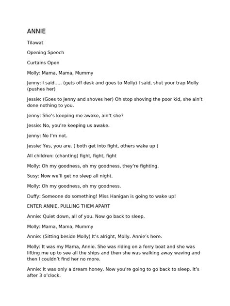 Script For Annie