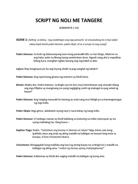 Script Of Noli Mitangere