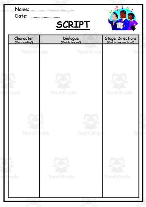 Script Writing Template For Students