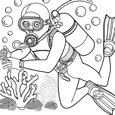 Scuba Diver Coloring Pages Coloring Nation Scuba Diving Coloring Page - Scuba Diving Coloring Page
