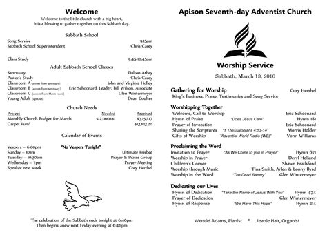 Sda Divine Service Program Outline