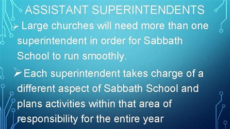 sda sabbath school superintendent remarks