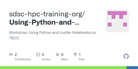 sdsc-hpc-training/tscc-workshops - Github