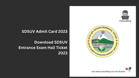 Sdsuv Admit Card