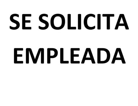 Se Solicita Empleada