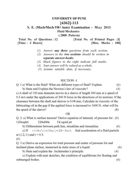 Read Online Se Mechanical Pune University Question Paper 2013 