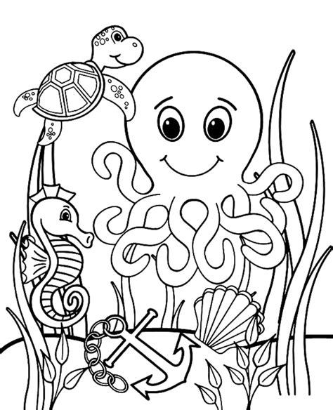 Sea Animal Coloring Pages For Kids Amp Adults Sea Animals Pictures Printable - Sea Animals Pictures Printable