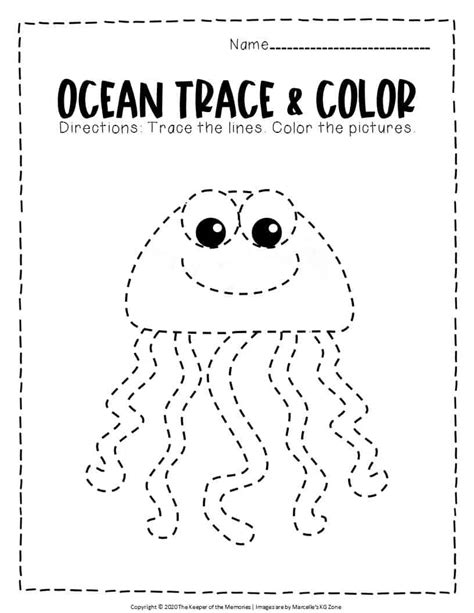 Sea Animals Tracing Worksheets The Teaching Aunt Sea Animals Worksheet - Sea Animals Worksheet