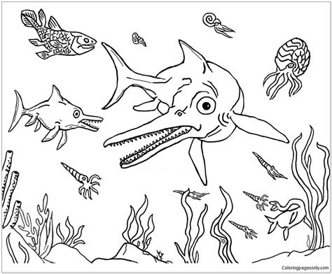 Sea Dinosaur Coloring Pages Amp Coloring Book Sea Dinosaur Coloring Pages - Sea Dinosaur Coloring Pages