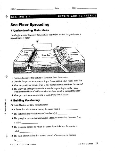  Seafloor Spreading Worksheet Answers - Seafloor Spreading Worksheet Answers