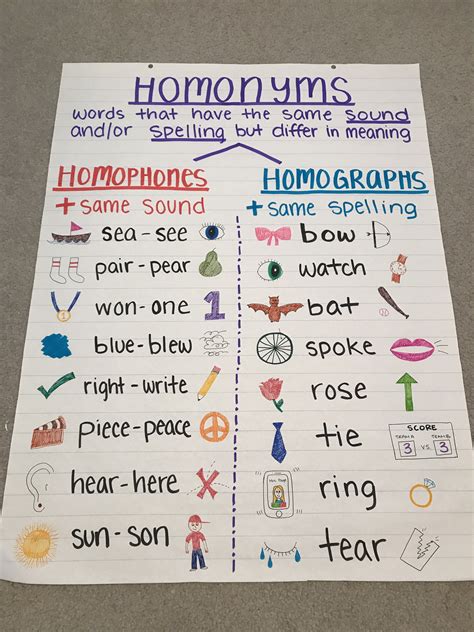 Search 5th Grade Homophones And Homograph Guided Lessons Homograph List For 5th Grade - Homograph List For 5th Grade