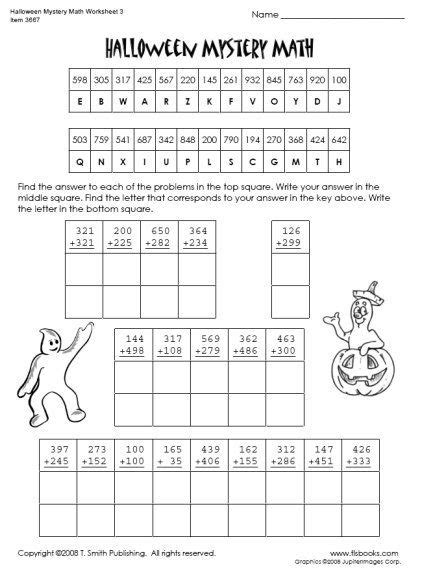 Search Printable 4th Grade Math Halloween Worksheets Halloween Math Activities 4th Grade - Halloween Math Activities 4th Grade