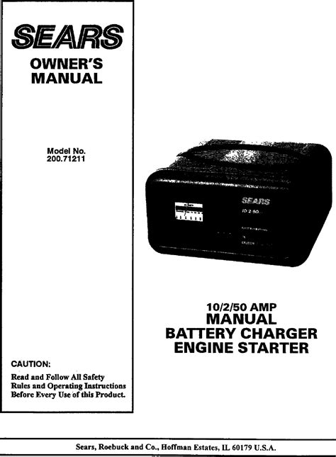 Download Sears Battery Charger Instruction Manual File Type Pdf 