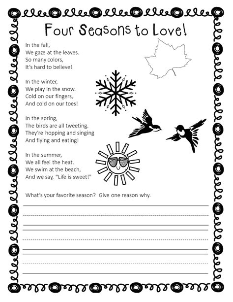 Seasons 1st Grade Poems 1st Grade Poems About 1st Grade Poems - 1st Grade Poems