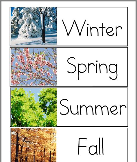 Seasons Preschool Printables Preschool Mom Season Chart For Kids - Season Chart For Kids