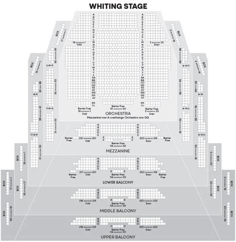 Seating Chart Whiting Auditorium