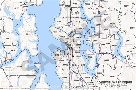 seattle washington zip code map