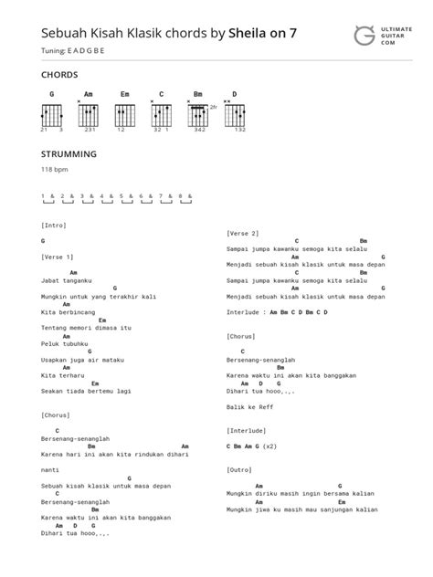 SEBUAH KISAH KLASIK CHORD - Kunci Gitar Sheila On 7 - Mantan Kekasih Chord Dasar