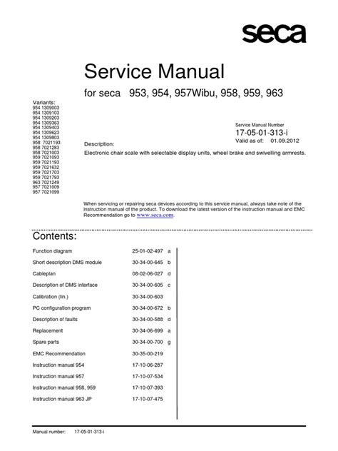 Seca Service Manual