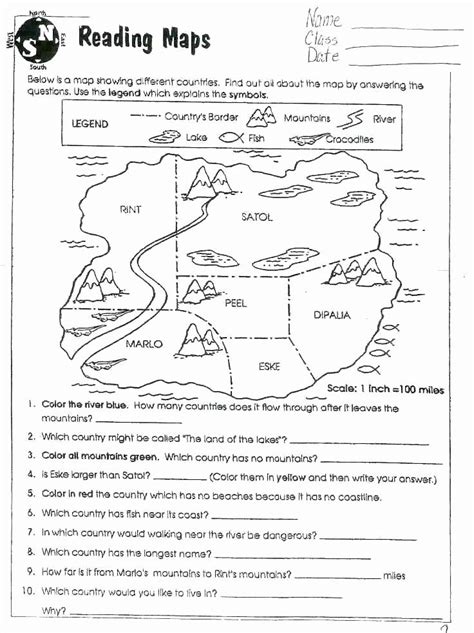 Second Grade 2nd Grade Map Skills Worksheets Free Map Worksheets Kindergarten - Map Worksheets Kindergarten
