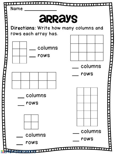 Second Grade Arrays Worksheets With Answers Online Printables 2nd Grade Array Worksheet - 2nd Grade Array Worksheet