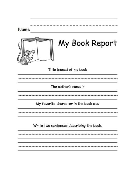 Second Grade Book Report Template Book Report For Second Grade - Book Report For Second Grade