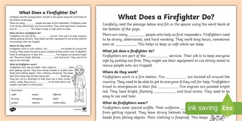 Second Grade Firefighter Close Reading Worksheet Twinkl Fireman Worksheet 2nd Grade - Fireman Worksheet 2nd Grade