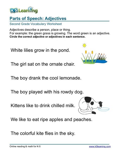 Second Grade Grade 2 Adjectives Questions For Tests Second Grade Adjectives Worksheet - Second Grade Adjectives Worksheet