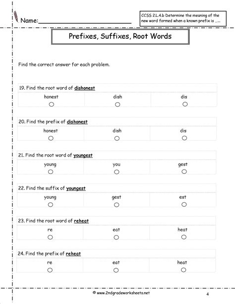 Second Grade Grade 2 Suffixes Questions For Tests Suffix Worksheets Second Grade - Suffix Worksheets Second Grade